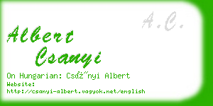 albert csanyi business card